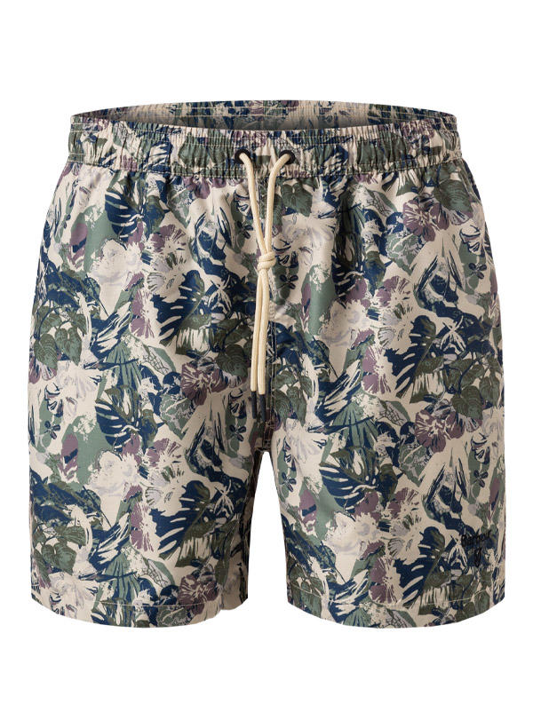 Barbour, Badeshorts, Mikrofaser, oliv-viola gemustert