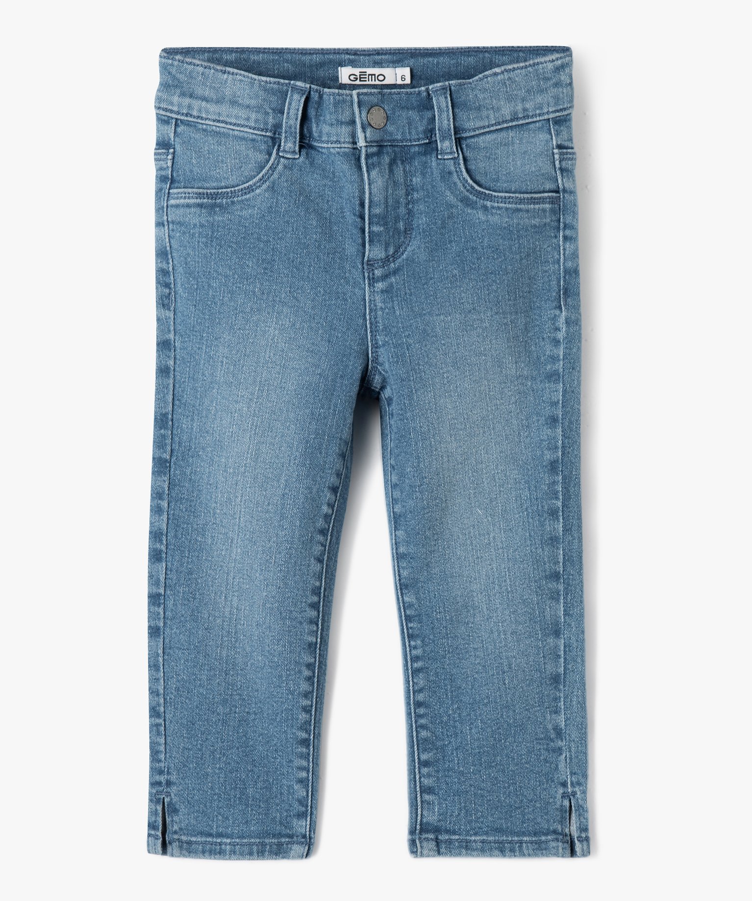 Pantacourt fille en jean coupe Slim stone | GEMO