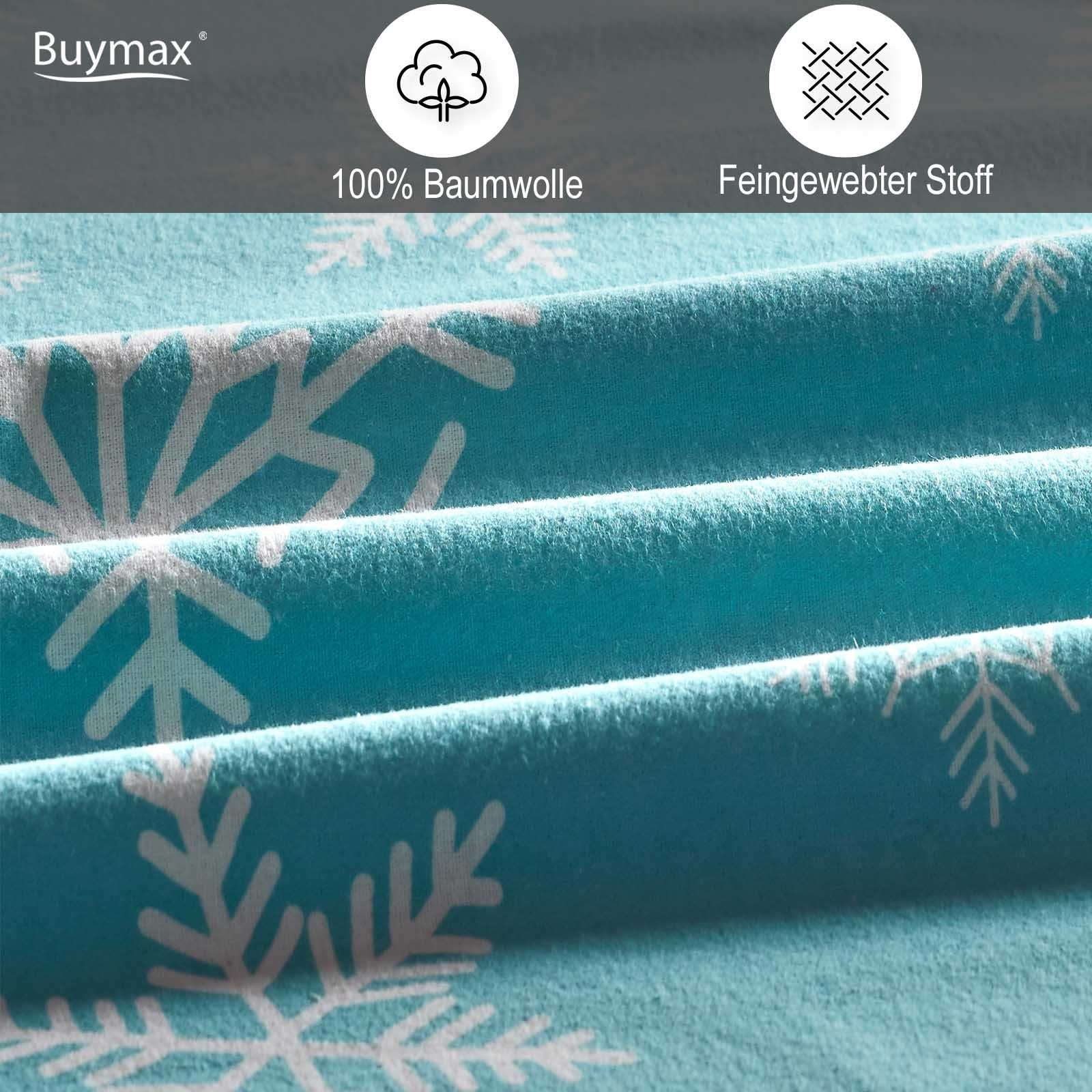 Bettwäsche, Buymax, Biber, 2 teilig, Biber Flanell 100% Baumwolle Winterbettwäsche