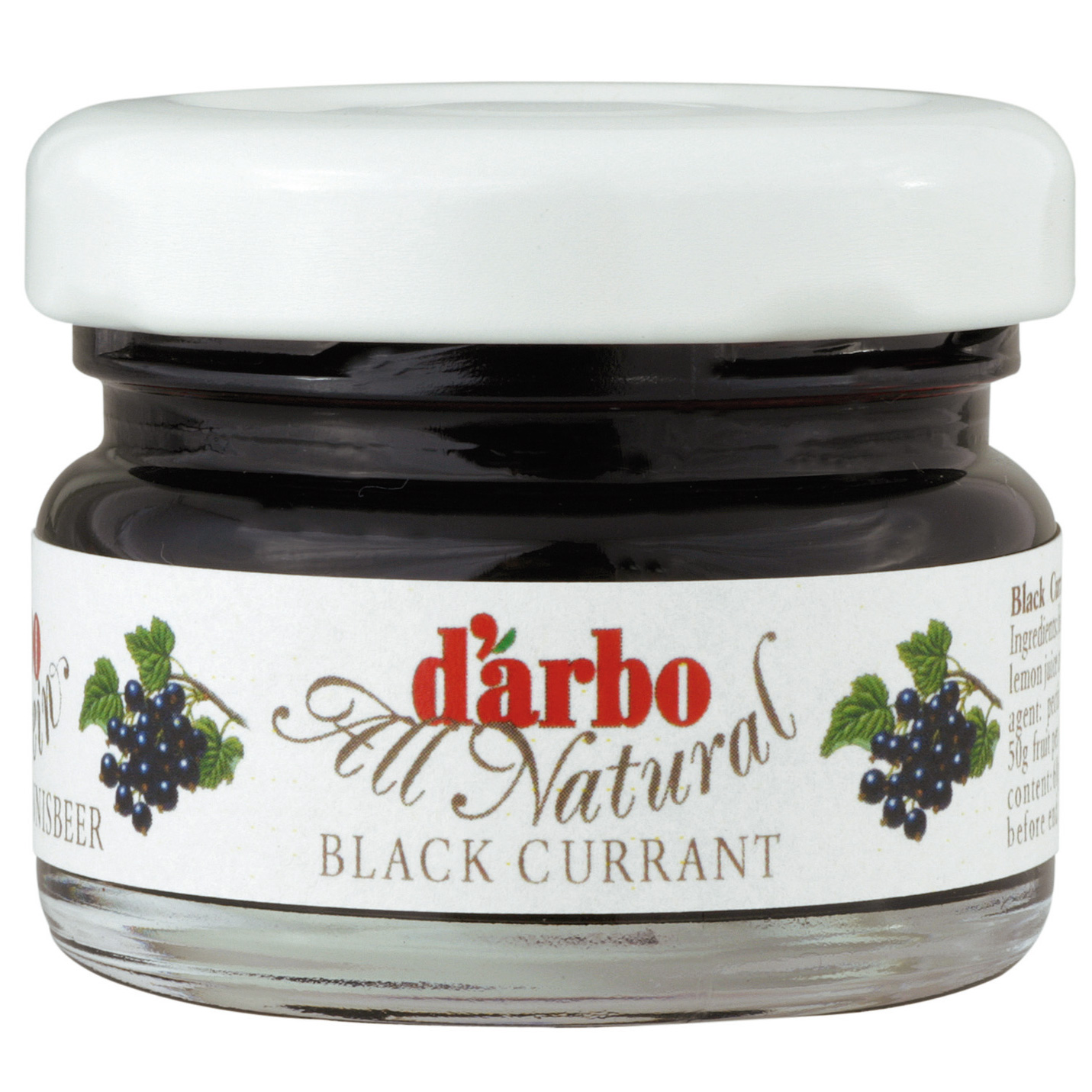 d'arbo Naturrein Schwarze Johannisbeer Konfitüre Extra passiert Minigläser 60x28g