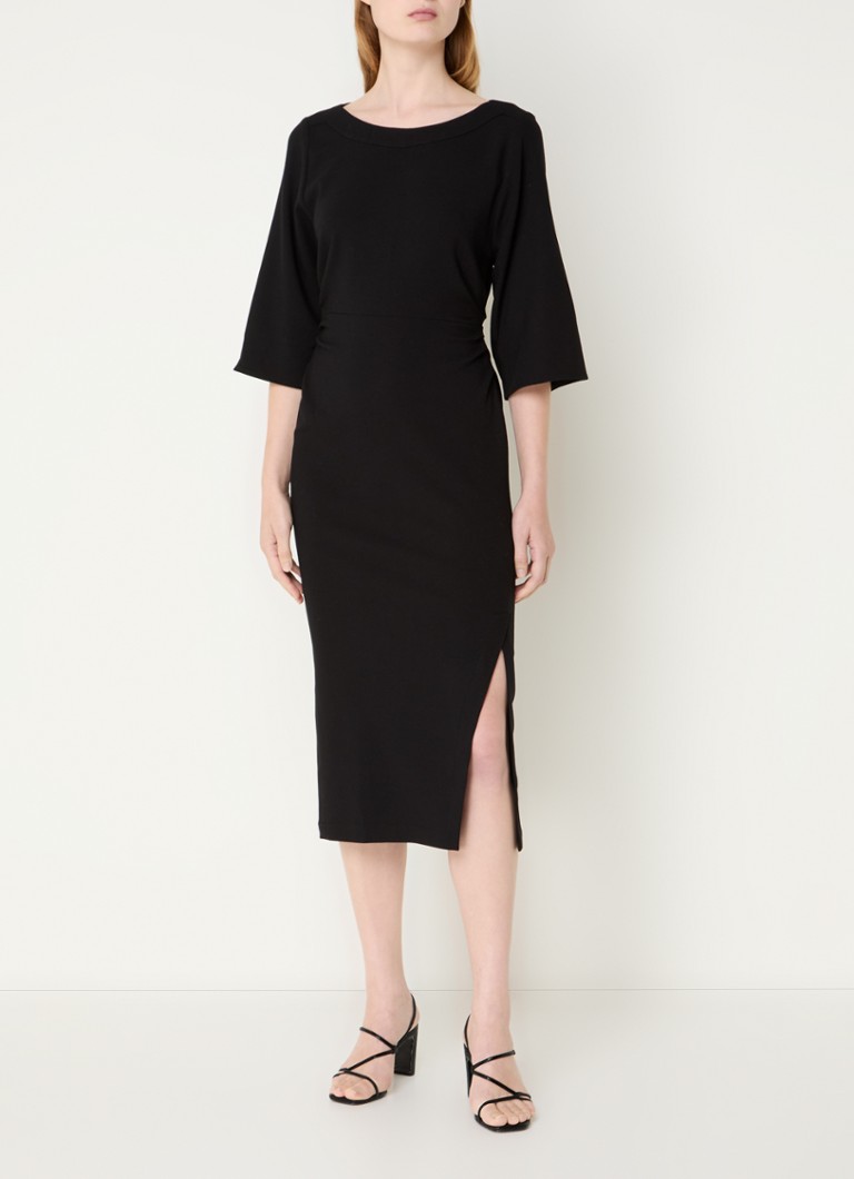 Rochie midi din amestec de bumbac Ledzep de la ba&sh, cu crăpătură