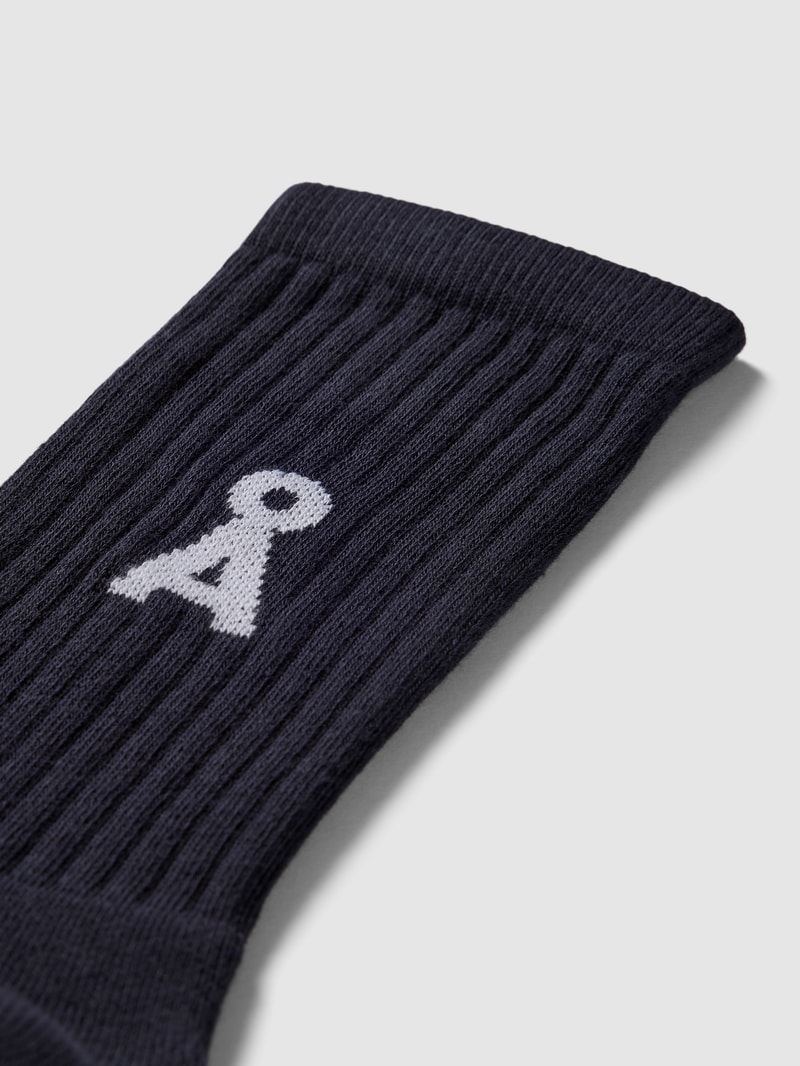 Socken mit Label-Detail Modell 'SAAMU' in dunkelblau