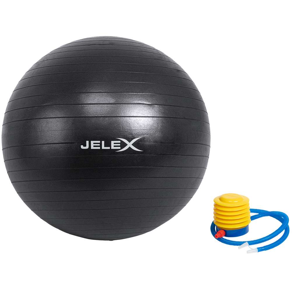 JELEX Fitness Yogaball inkl. Pumpe 65cm schwarz