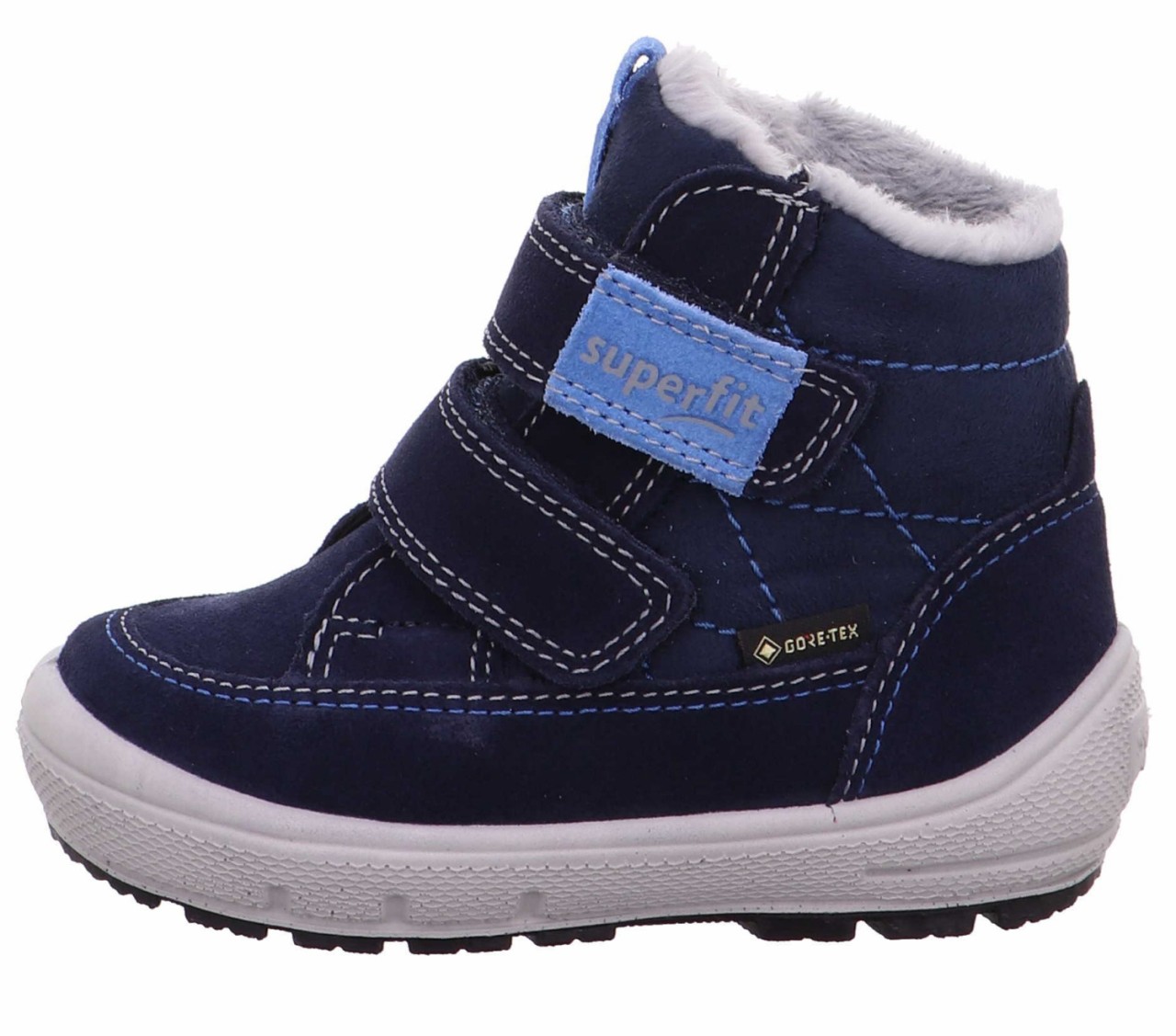 SUPERFIT Stiefel Jungen blau Stiefelette Leder  GROOVY