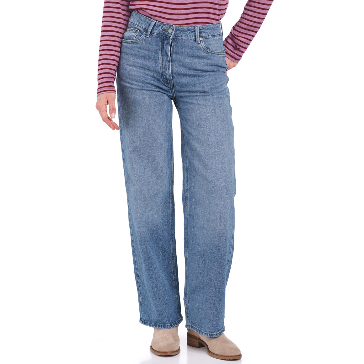 Damen Straight-Jeans zum Knöpfen