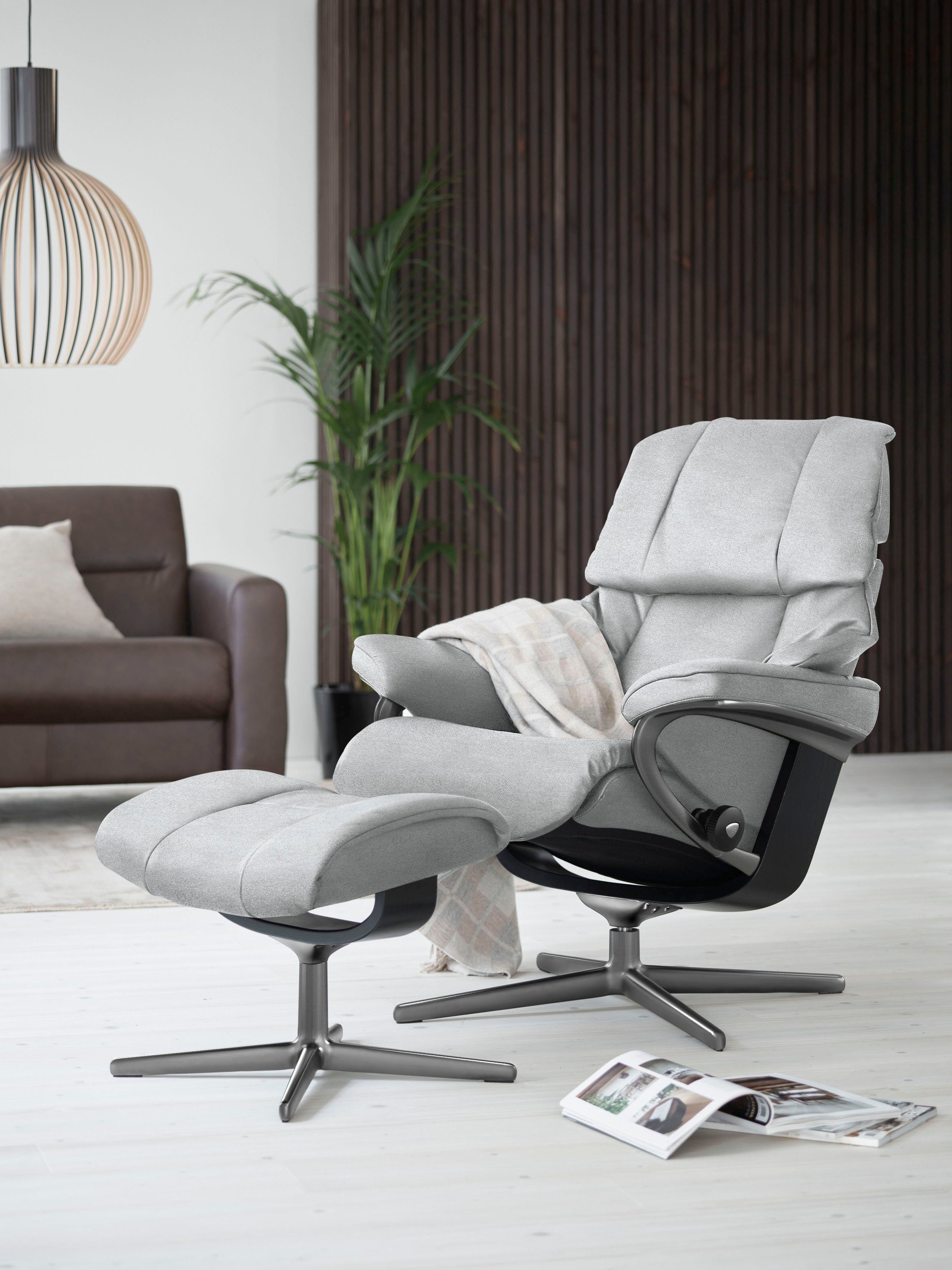 Stressless® Relaxsessel Reno, mit Cross Base, Größe S, M & L, Holzakzent Schwarz