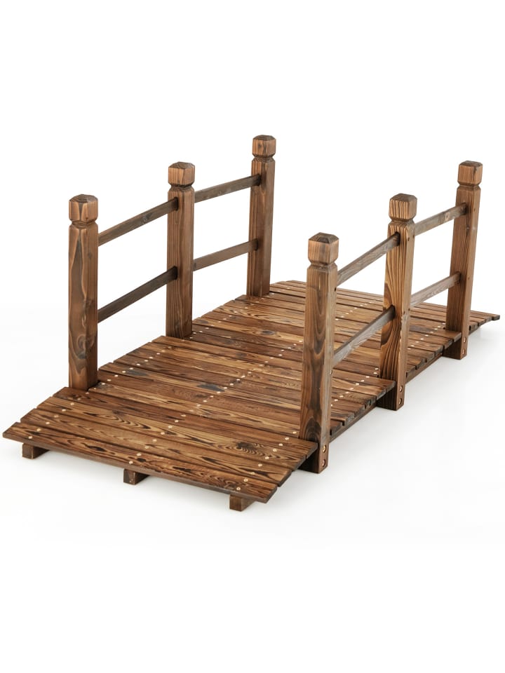 COSTWAY Holzbrücke 150x67x55 cm in Braun günstig kaufen onesize