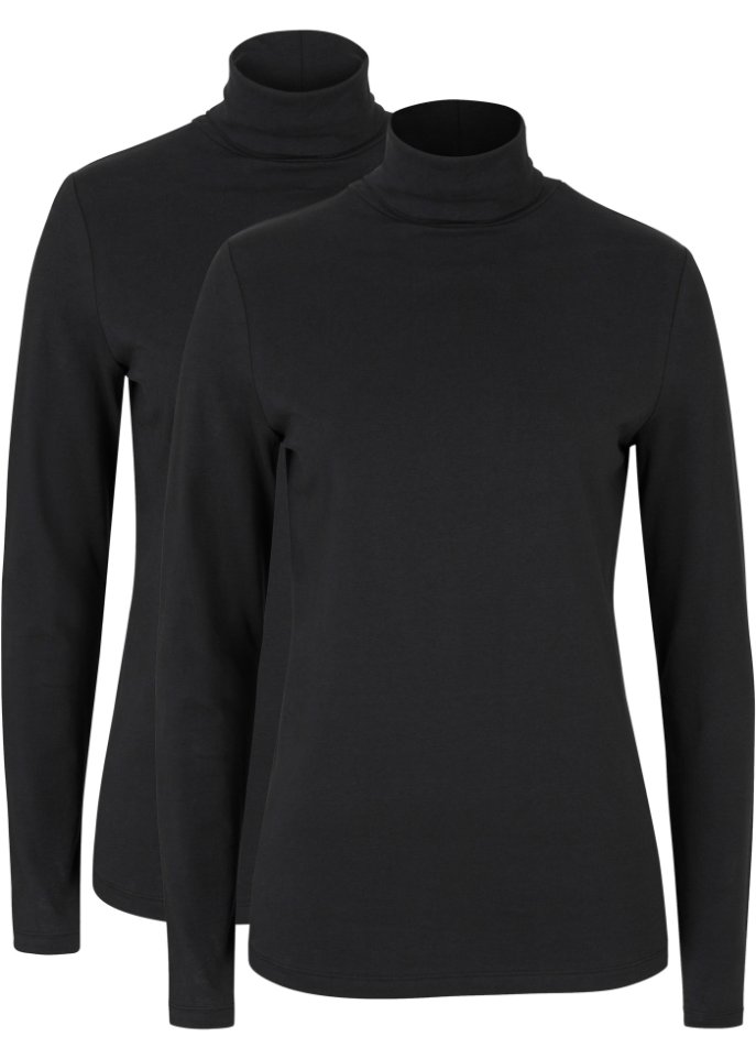 Langarmshirt mit Rollkragen (2er Pack)