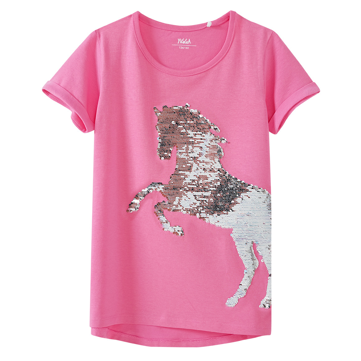 Mädchen T-Shirt mit Wendepailletten