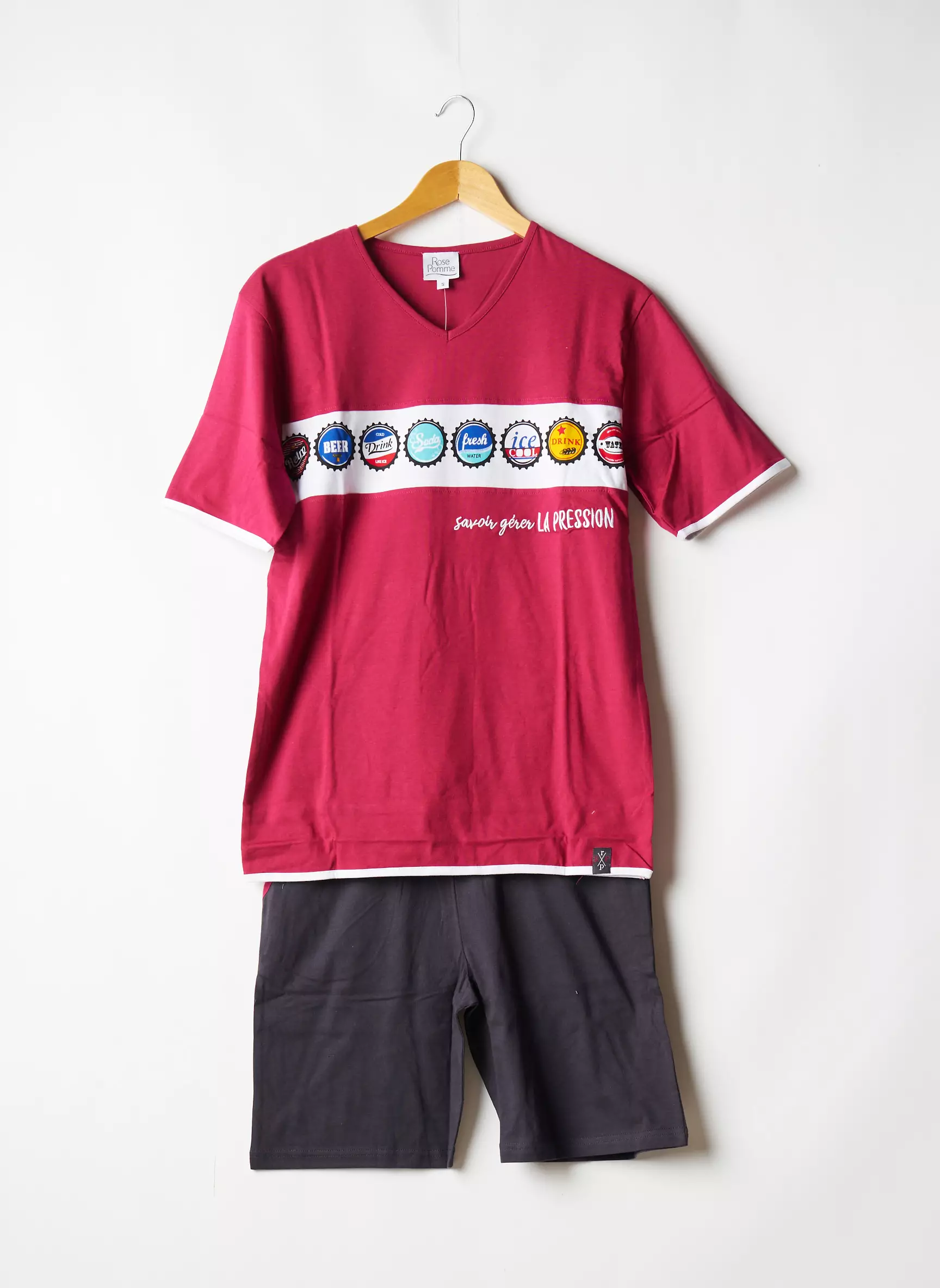 Rose Pomme Pyjashorts Homme couleur rouge