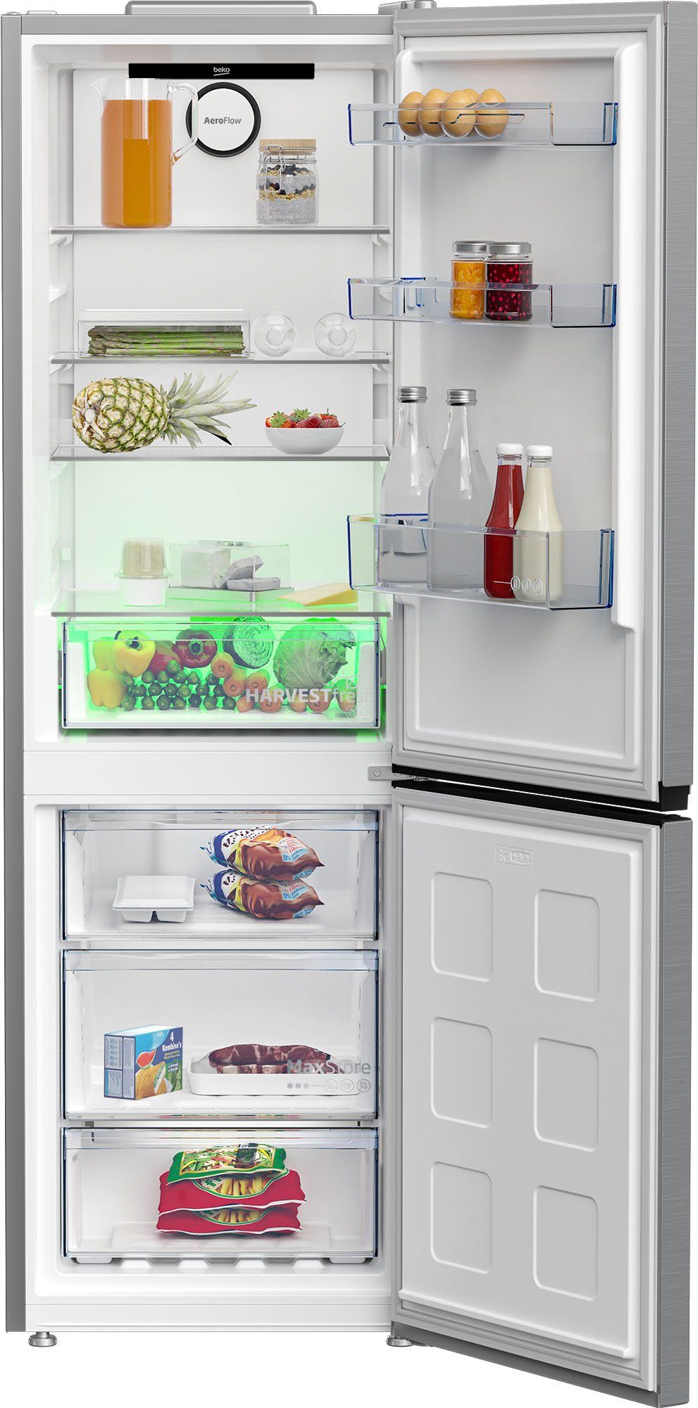 BEKO Kühl-/Gefrierkombination B5RCNA366HXB1 7524620013, 186,5 cm hoch, 59,5 cm breit