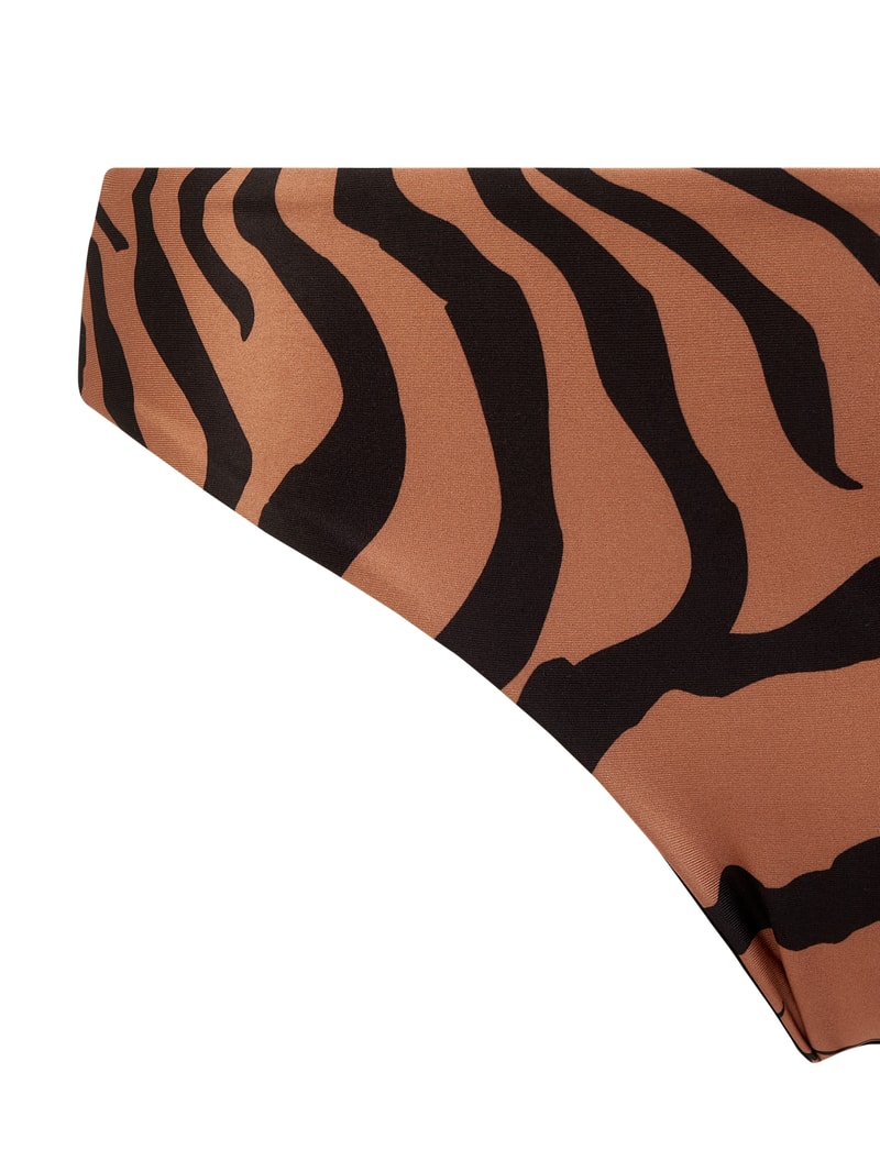 Bikini-Hose mit Animal-Print in mittelbraun