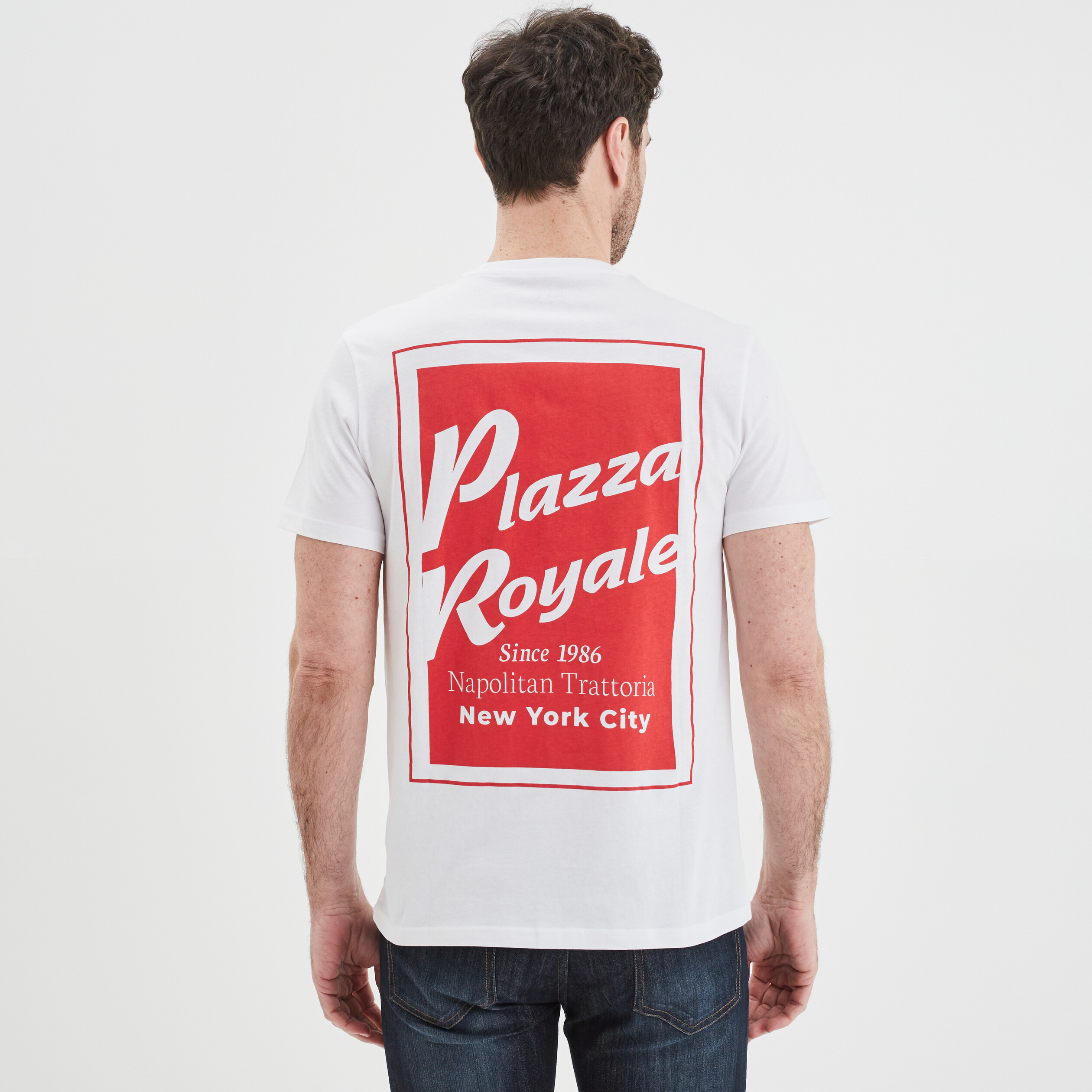 T-shirt droit manches courtes coton blanc homme | La Halle
