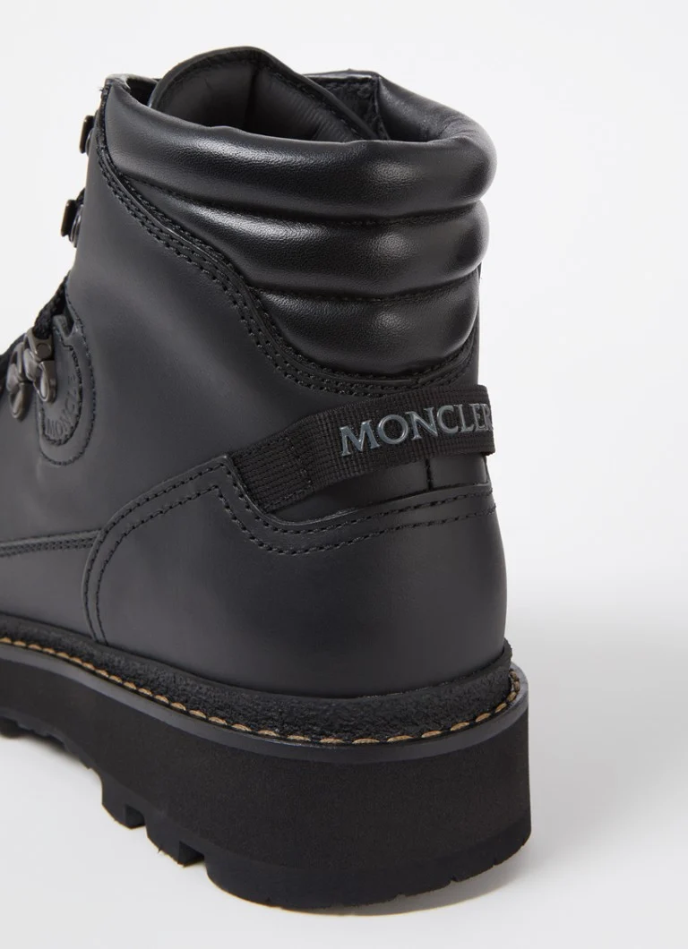 Ghete Moncler Peka Trek cu șireturi și detalii din piele de vițel