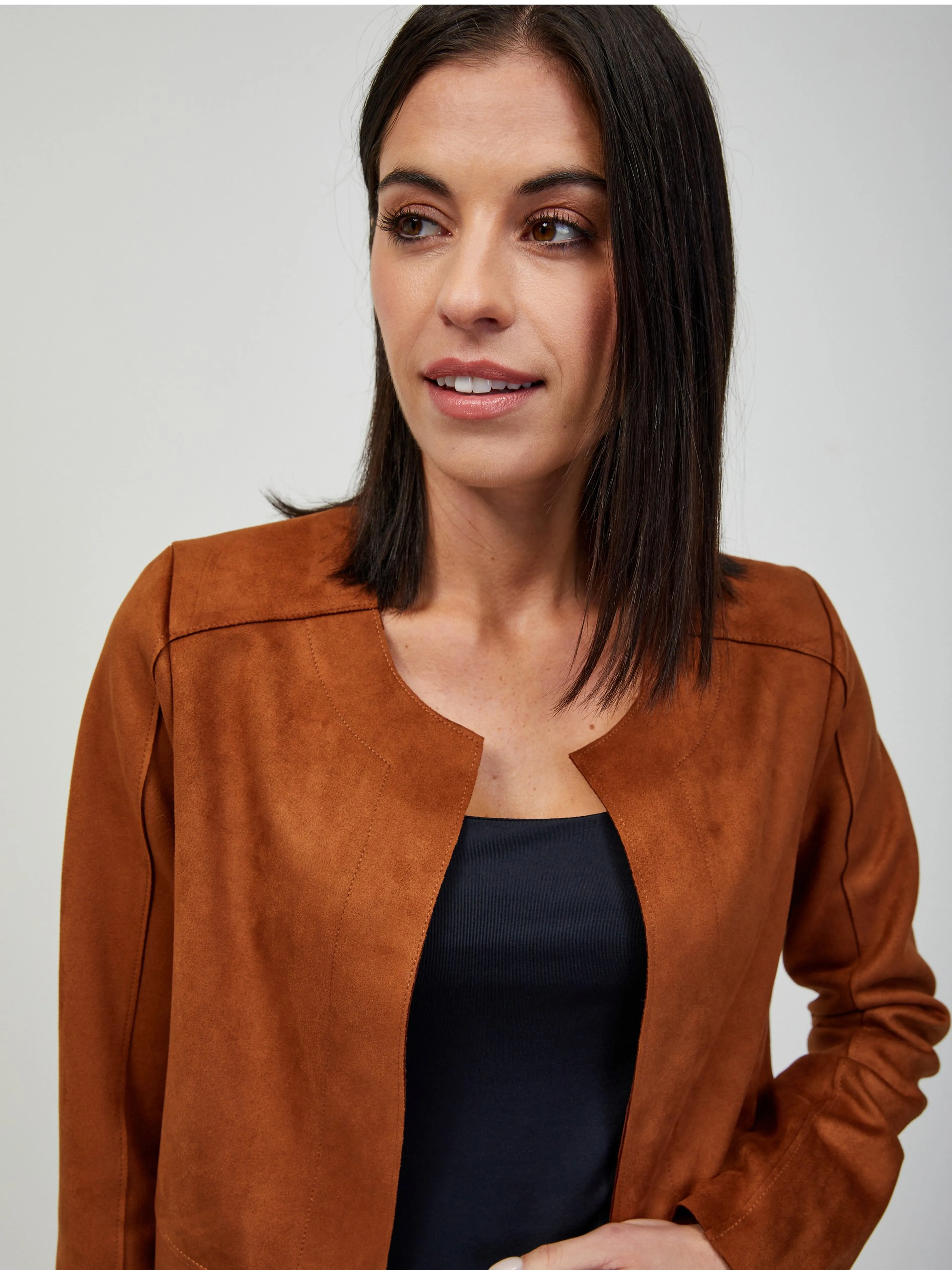 Braune Jacke aus Wildleder ORSAY