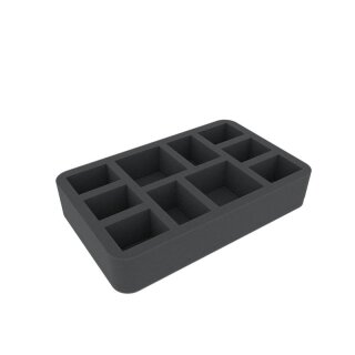 Feldherr 50 mm Half-Size Schaumstoffeinlage mit 10 Fächern