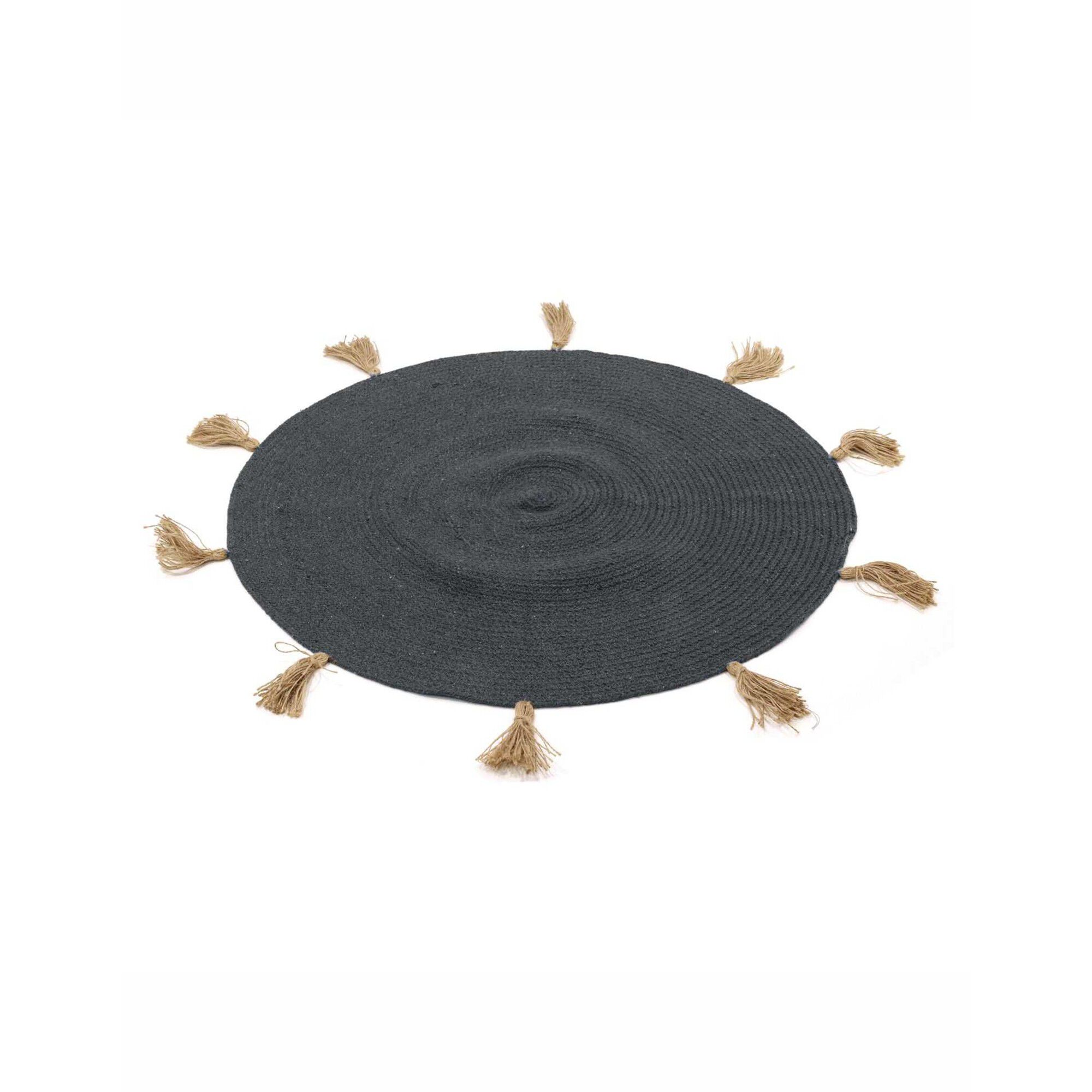 Tapis coton à pompons