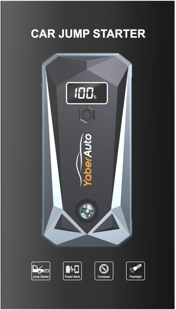 Yaber Starthilfegerät, Starthilfe Powerbank 5000A Spitzenstrom 26800mAh