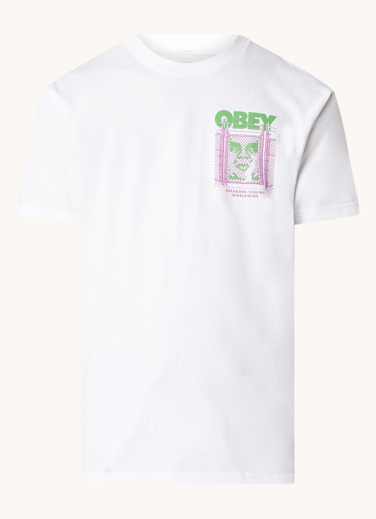 Obey Chain Link T-shirt with logo and back print