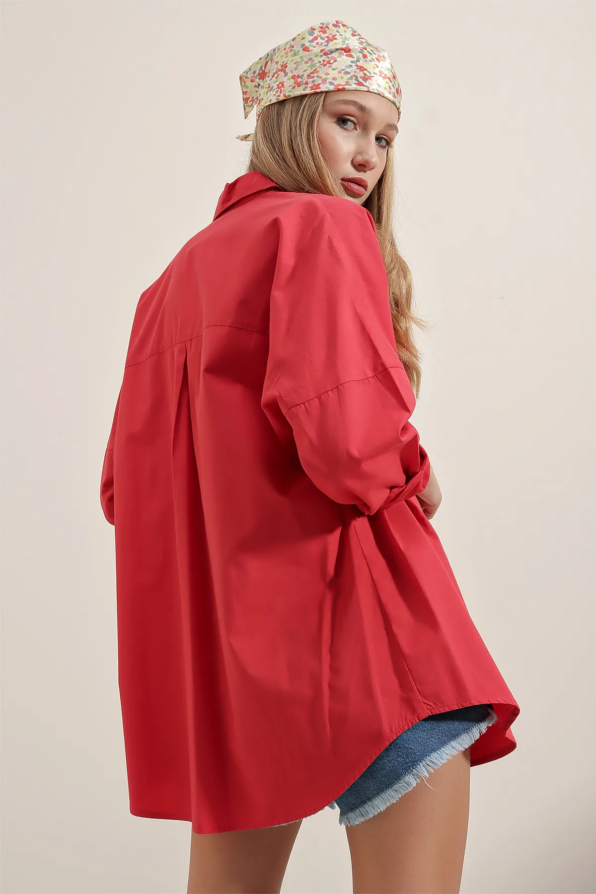 Bigdart  3900 Oversize-Lang-Basic-Hemd – Rot