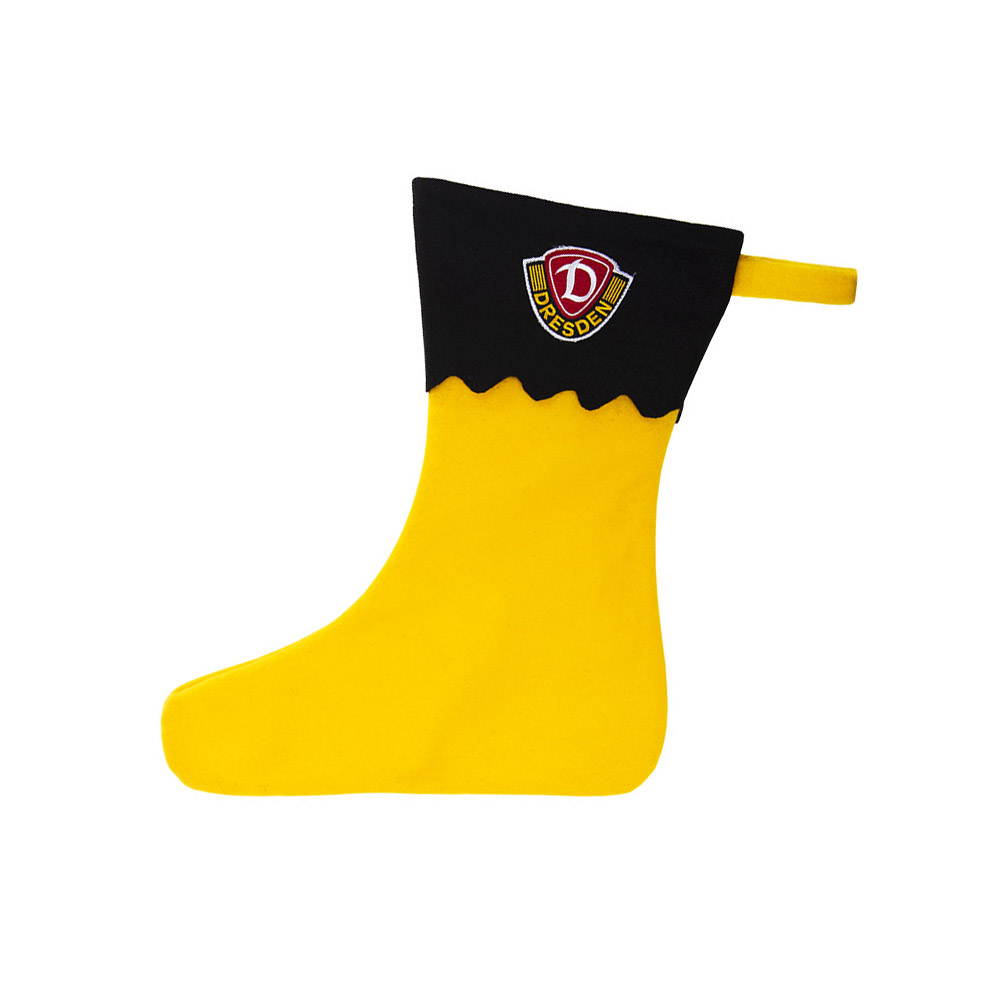 Weihnachtssocke schwarz-gelb