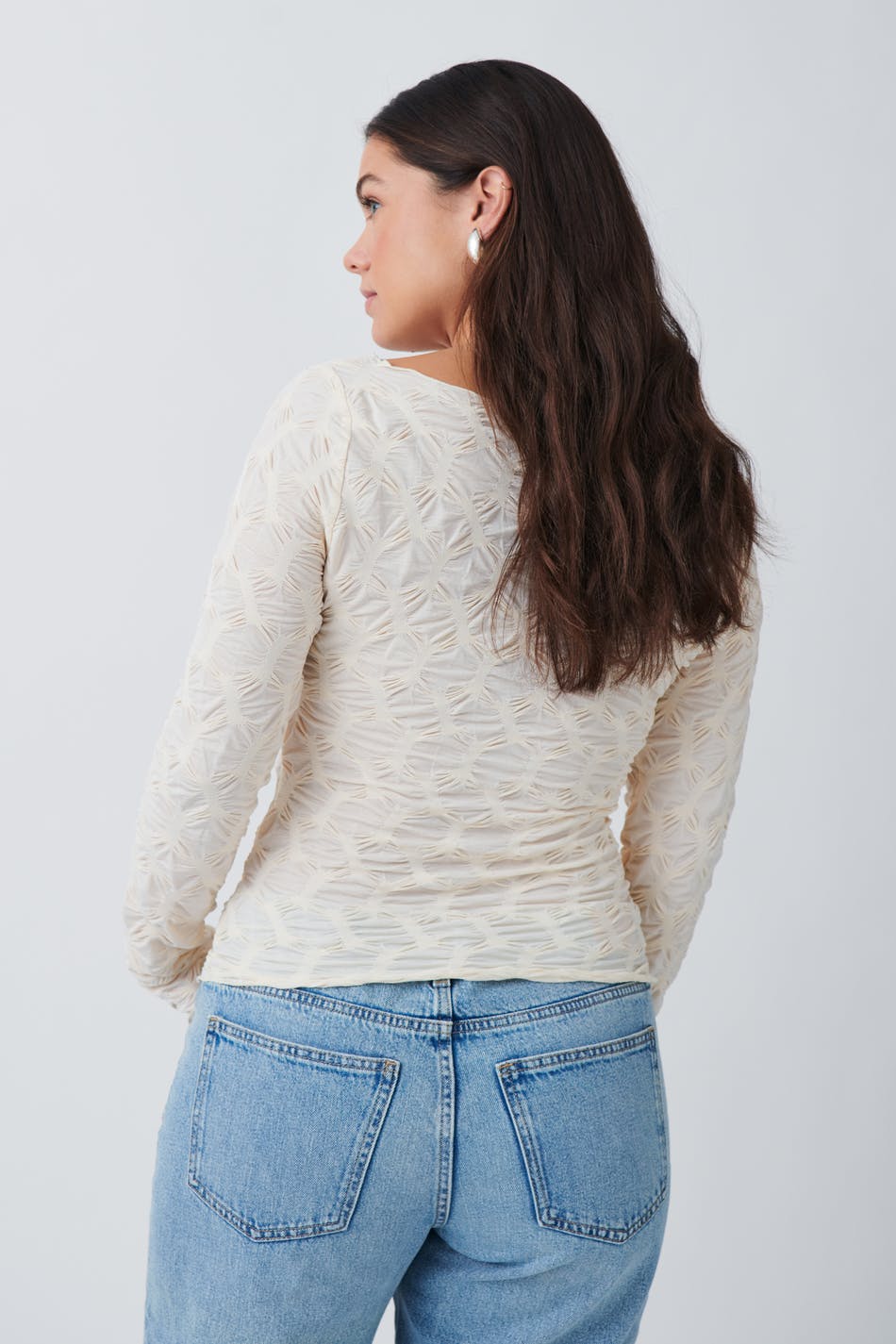 Textured long sleeve top
