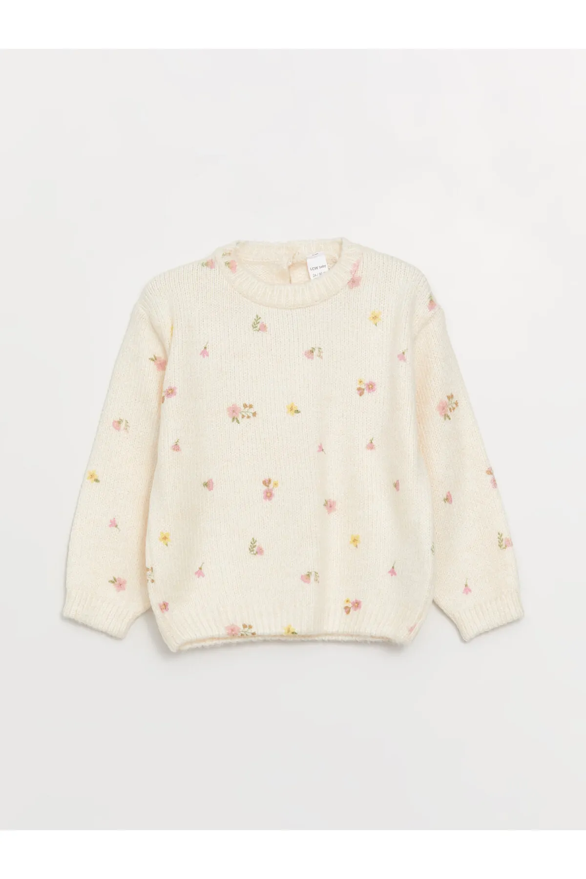 LC Waikiki  Gemusterter Strickpullover für Babys mit Rundhalsausschnitt und langen Ärmeln