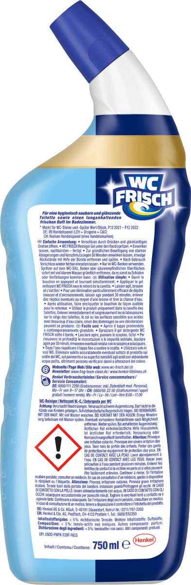 WC-Reiniger Gel Ozeanfrische, 750 ml
