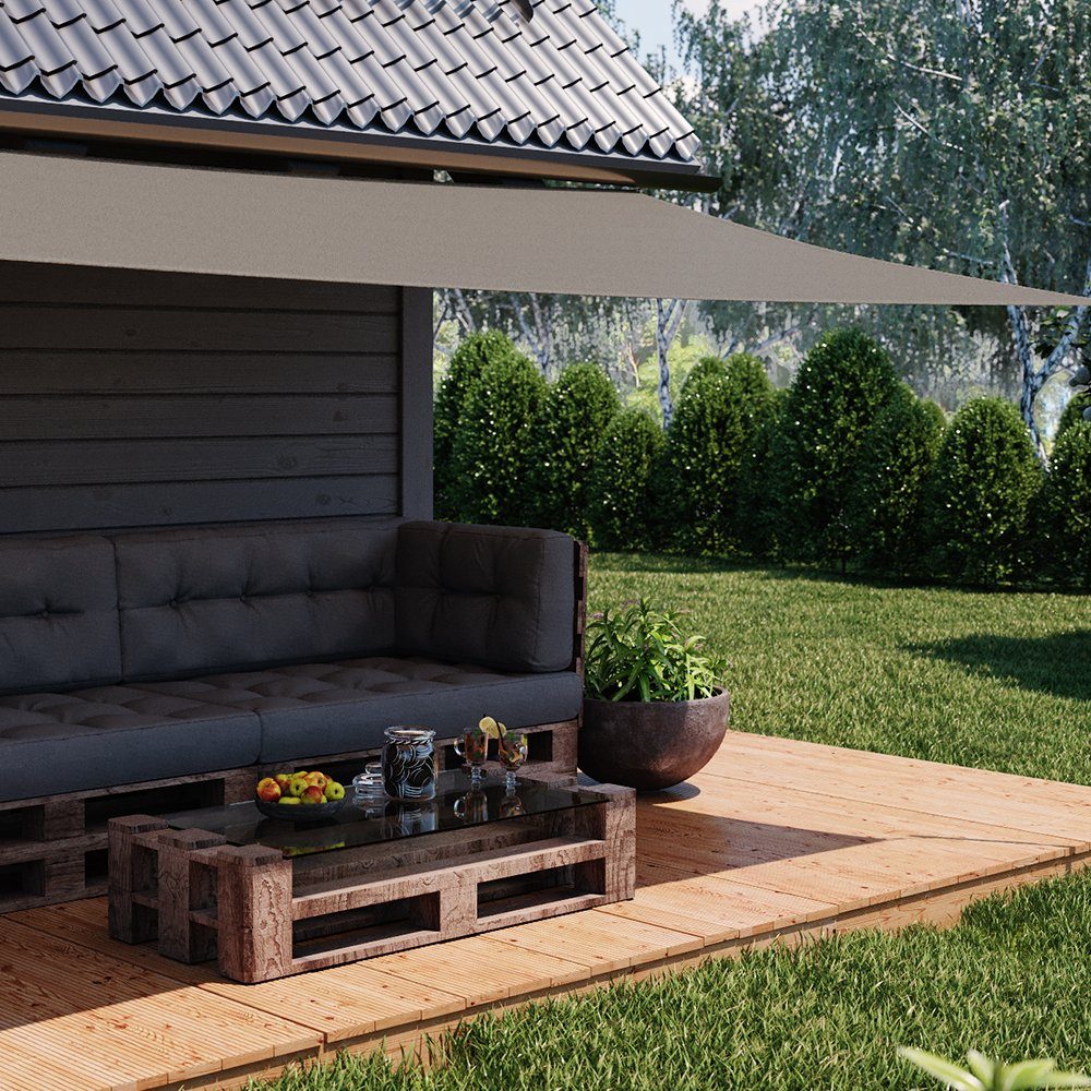 Oskar-Store Sonnensegel Sonnenschutz Rechteck 2x4 Anthrazit UV-Schutz HDPE