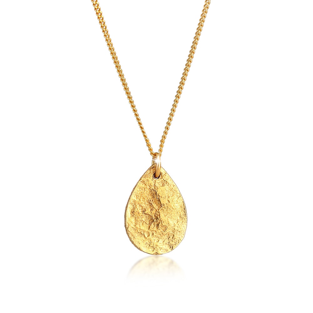 Elli Elli Collier Pendentif plaquette pour dames Vintage structuré en 925/1000 argent  Bijoux