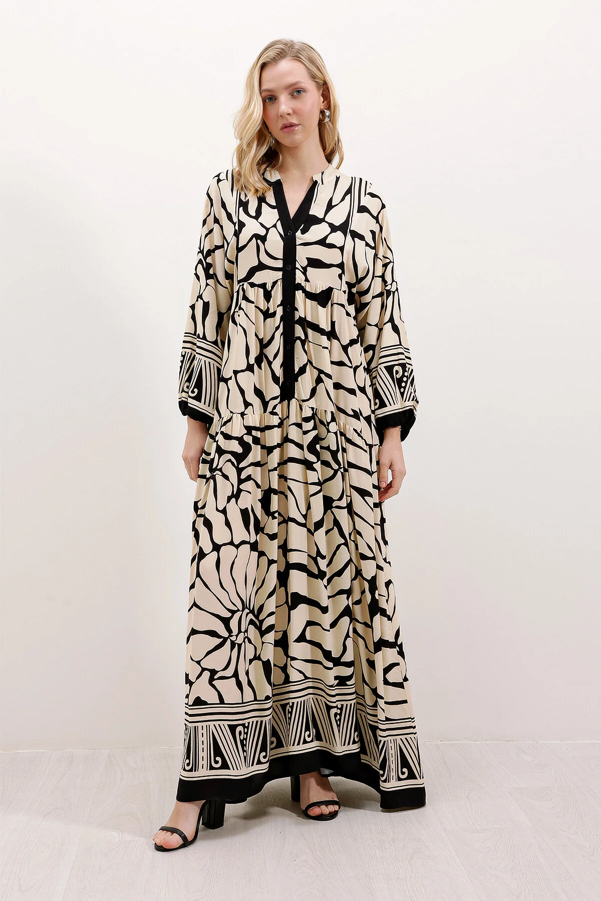 Bigdart  2423 Authentisches gemustertes Kleid - C.Black