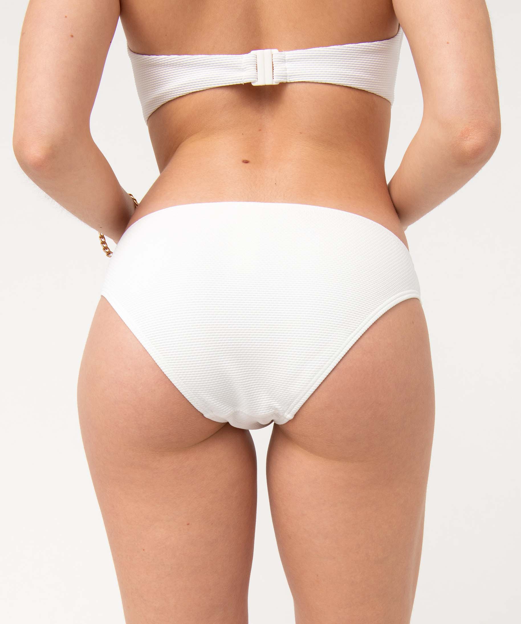 Bas de maillot de bain femme en maille gaufrée blanc | GEMO