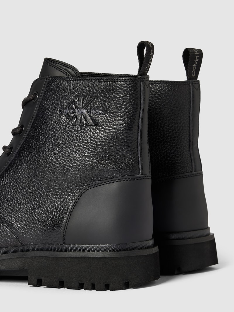 Ankle Boots mit Label-Detail Modell 'EVA' in schwarz