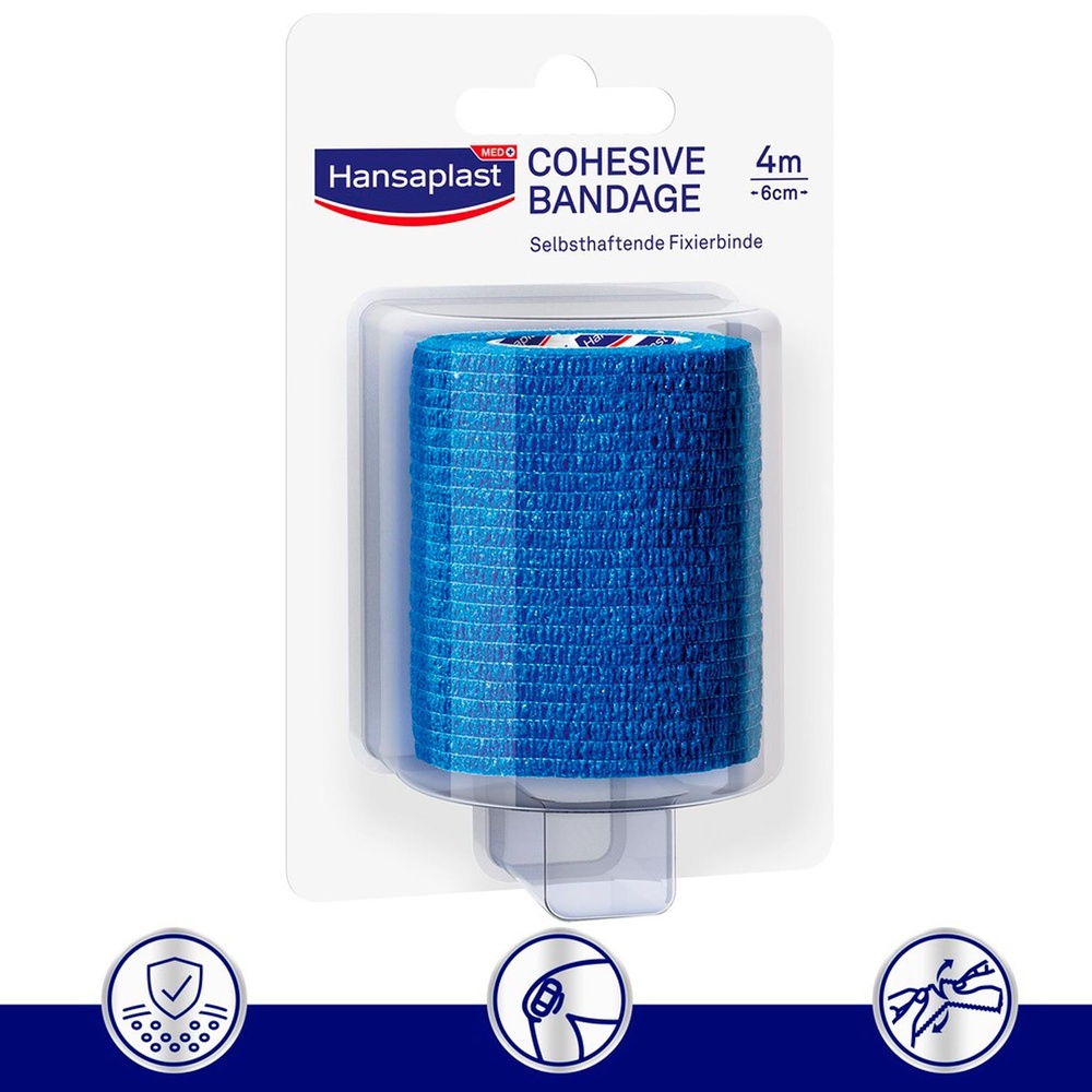 hansaplast Bande cohésive Bleue Bandage, pansement, sparadrap