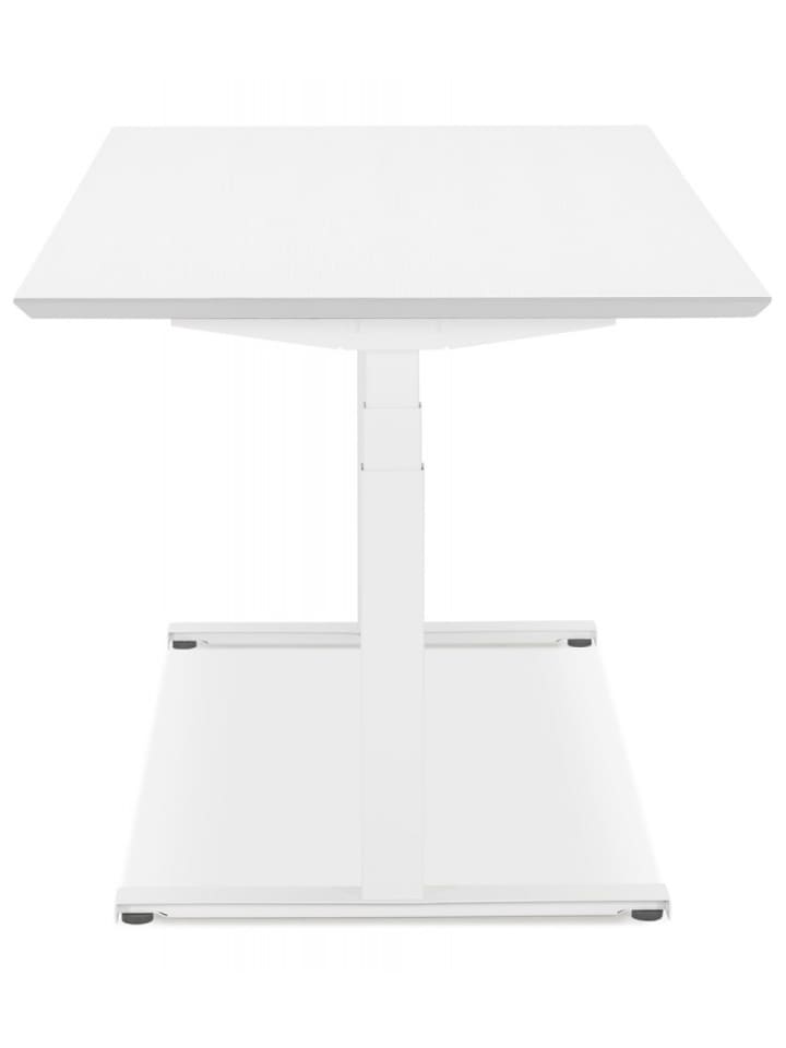 KADIMA DESIGN Elektrischer Sitz-Steh-Schreibtisch aus Holz und Metall | Modern Weiß in Weiß günstig kaufen