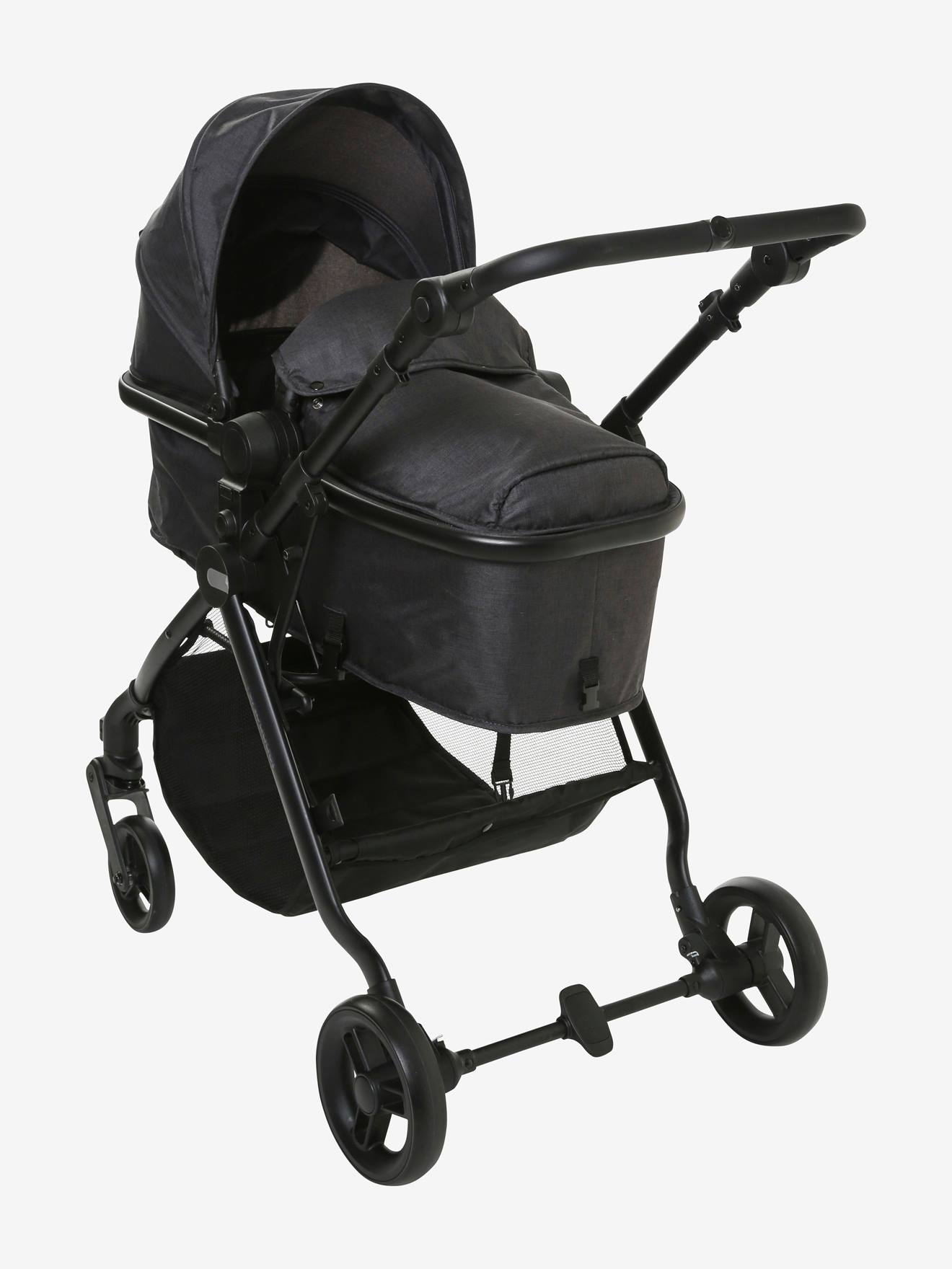 Vertbaudet Kombi-Kinderwagen LIBRA mit Babyschale - grau glanzeffekt