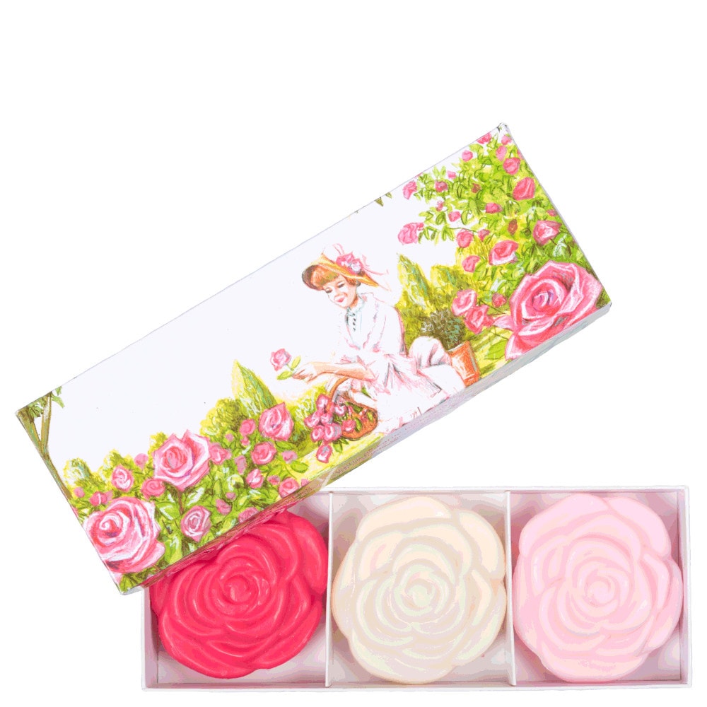 La savonnerie de nyons Coffret de 3 Savons Rose 100g (Fleur deCerisier, Fleur de Coton, Rose) Savon