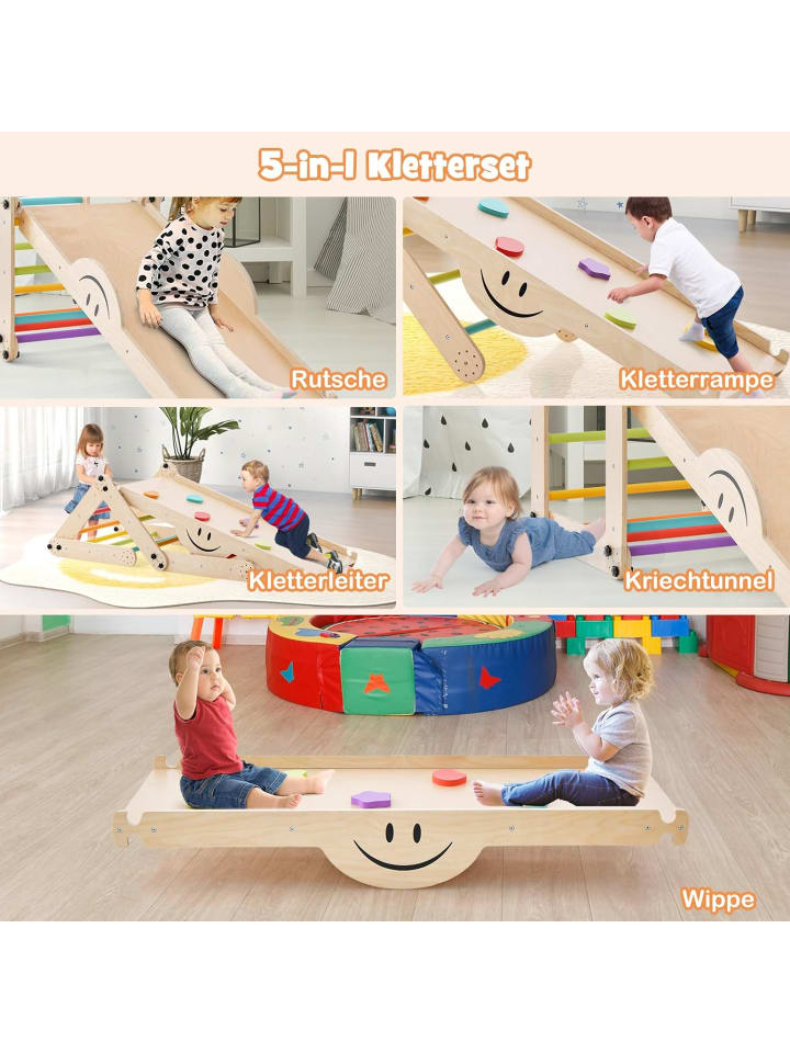 COSTWAY Klettergerüst 5in1 Indoor in Bunt günstig kaufen onesize