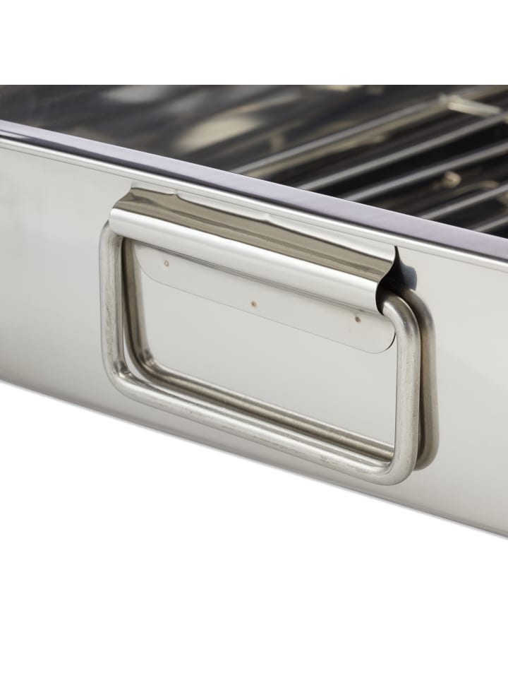 relaxdays Bräter in Silber - (B)38 x (H)6,5 x (T)27 cm günstig kaufen onesize