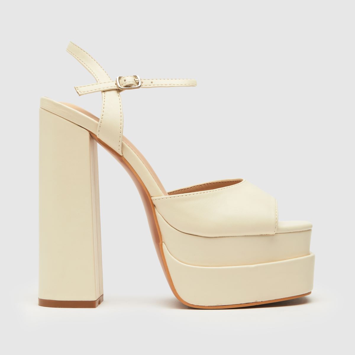 Schuh Shay – Vita höga klackar med platåmönster