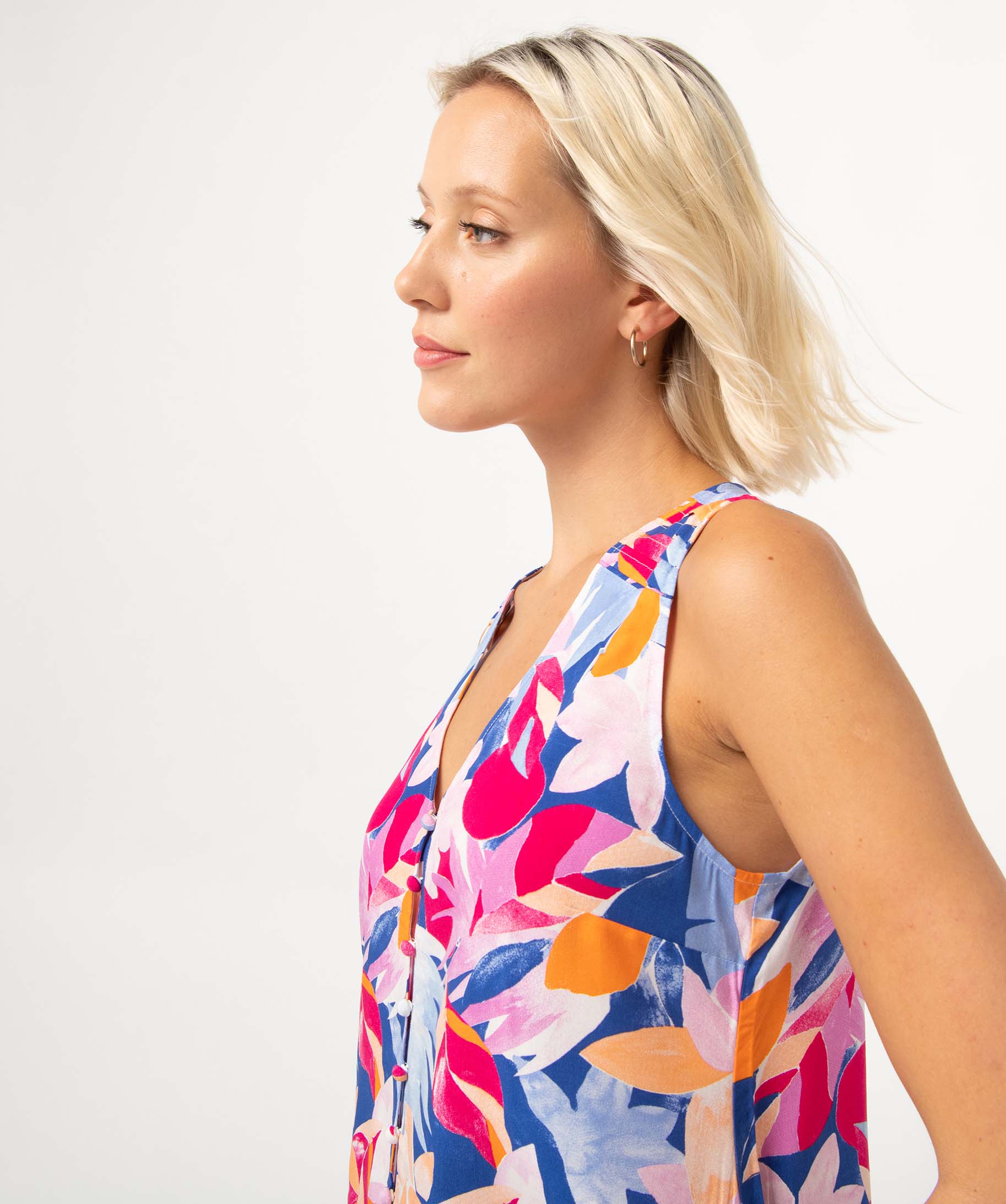 Chemise femme sans manches à motifs exotiques imprime | GEMO