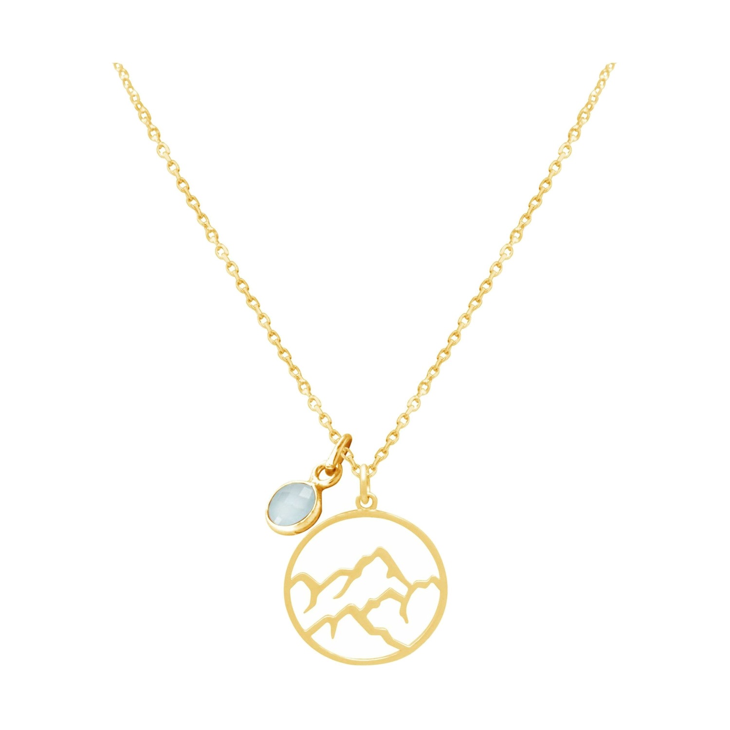 Halskette mit Anhänger 'Berge - Chalcedon'
