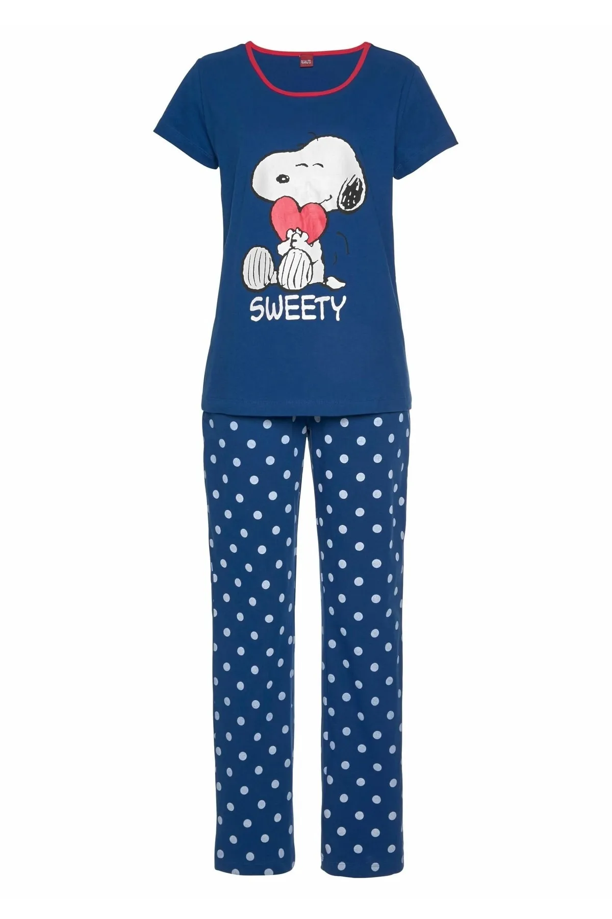 PEANUTS  Pyjama set - Blau - Pünktchen