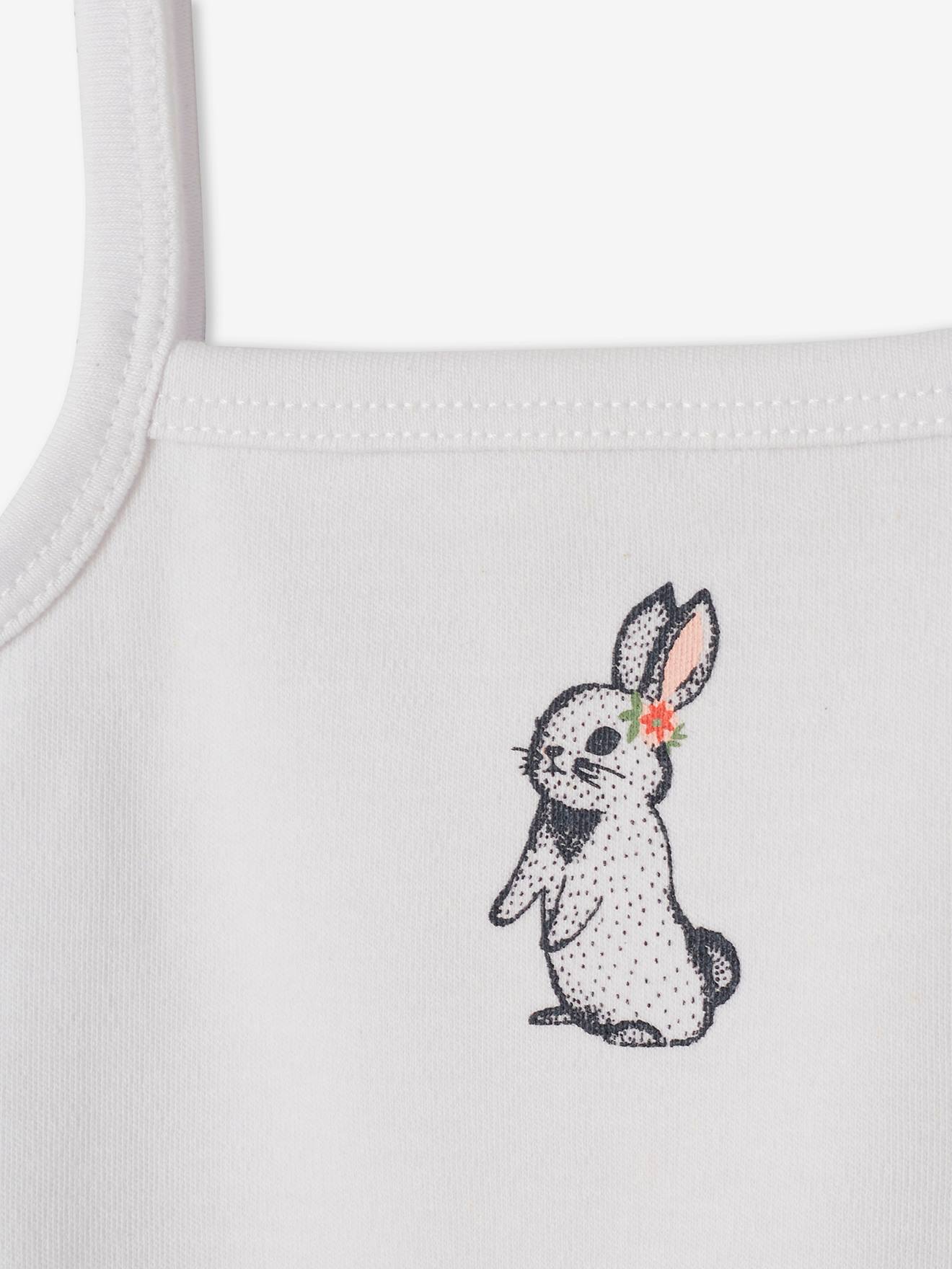 Lot de 3 bodies lapin fines bretelles bébé naissance lot rose grisé