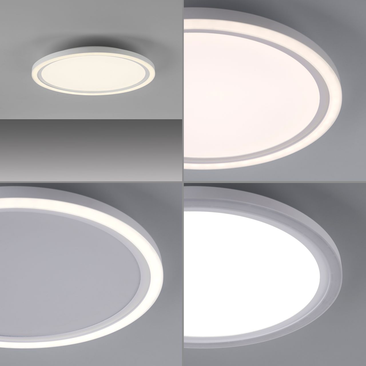 JUST LIGHT JUST LIGHT. LED Deckenleuchte BEDGING, separat steuerbar, 3000 Kelvin, rund, Weiß
