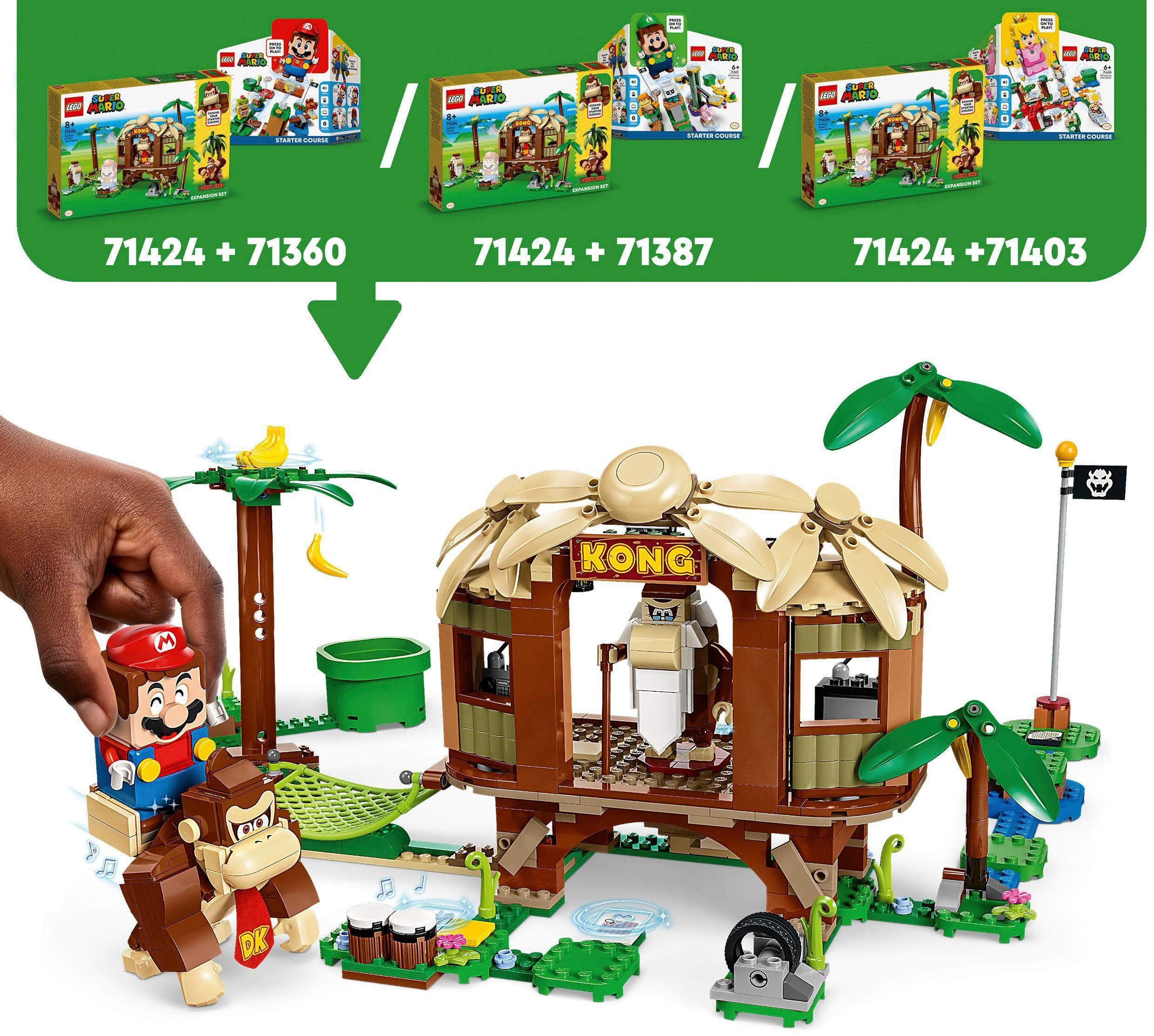 LEGO® Konstruktionsspielsteine Donkey Kongs Baumhaus – Erweiterungsset (71424), LEGO® Super Mario, (555 St), Made in Europe
