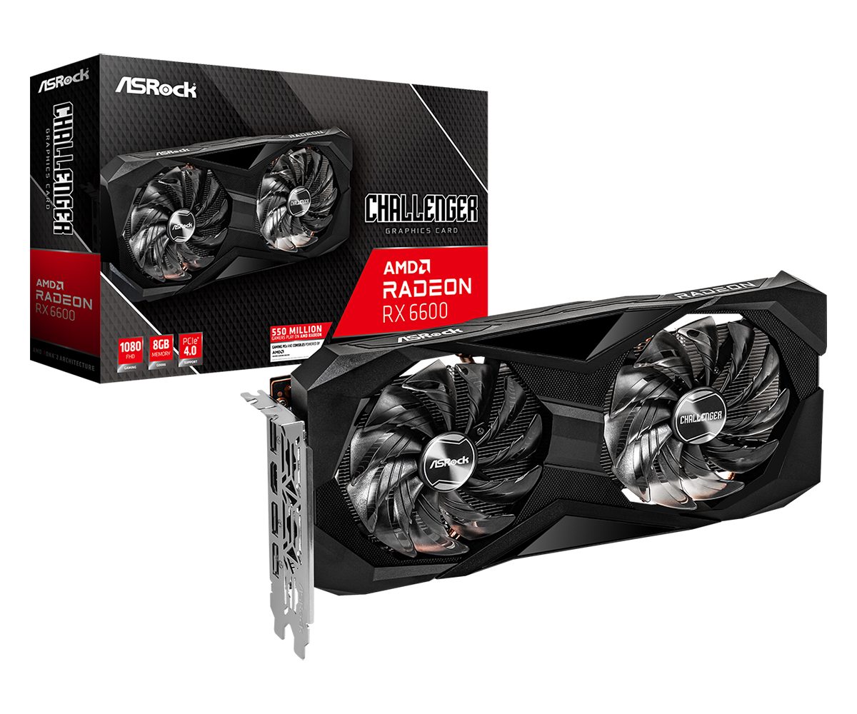 Asrock Radeon RX 6600 Challenger D 8GB Grafikkarte (8 GB, GDDR6)