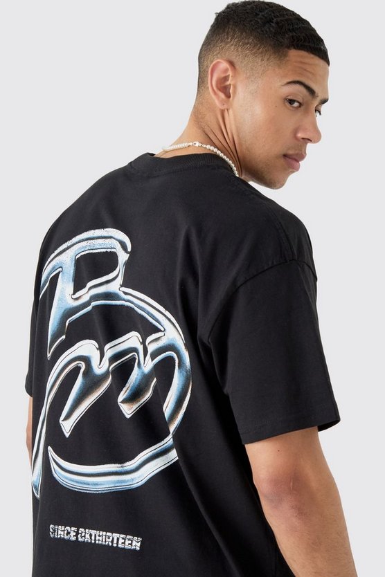 Oversize T-Shirt mit Bm-Print