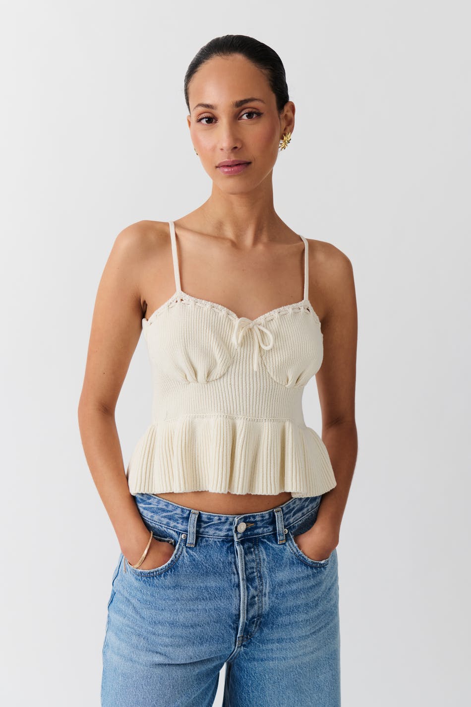 Knitted frill singlet