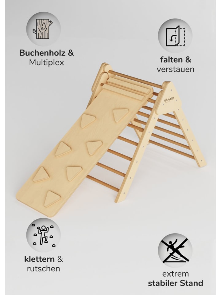 Sämann Sämann Pikler Kletter-Dreieck Set mit Rutsche, faltbar & höhenverstellbar günstig kaufen Anzahl: 1 Stück
